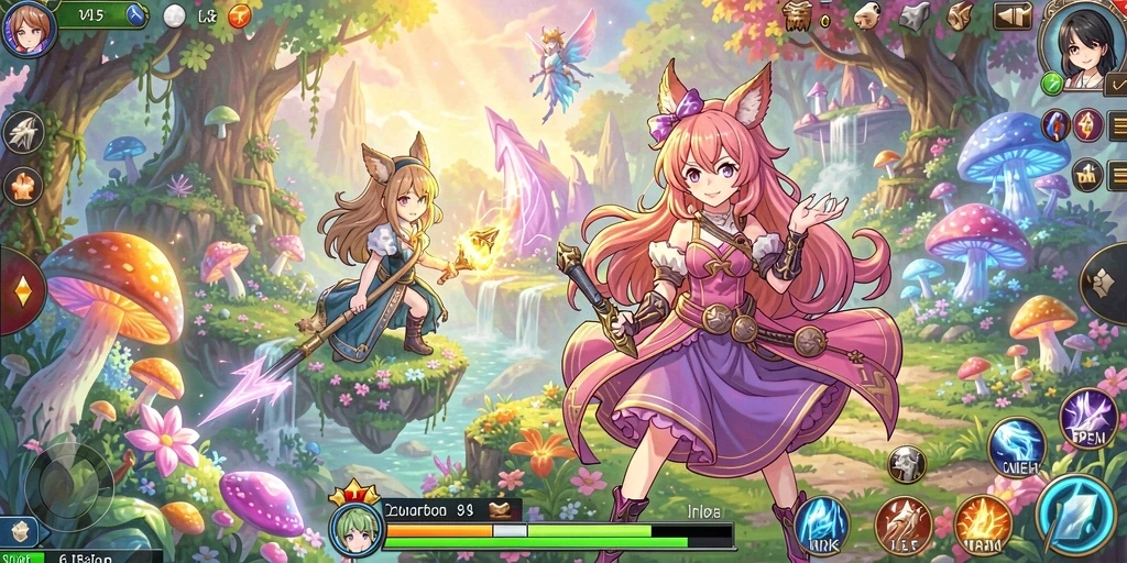 rpok - Screenshot menampilkan grafis cantik dari karakter dalam permainan.